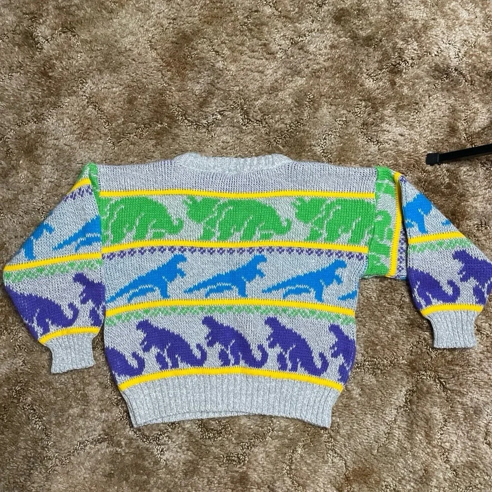 Vintage Way Cool Wear Boys Dinosaur‎ Sweater Size 4